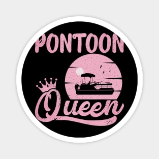 Pontoon Queen Vintage Funny Pontoon Boat Lover Girls Magnet